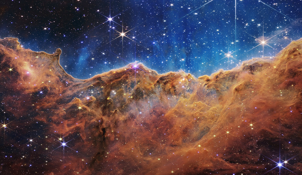 Behind the curtain of dust and gas in these Cosmic Cliffs Universe Galaxy Space Cosmic