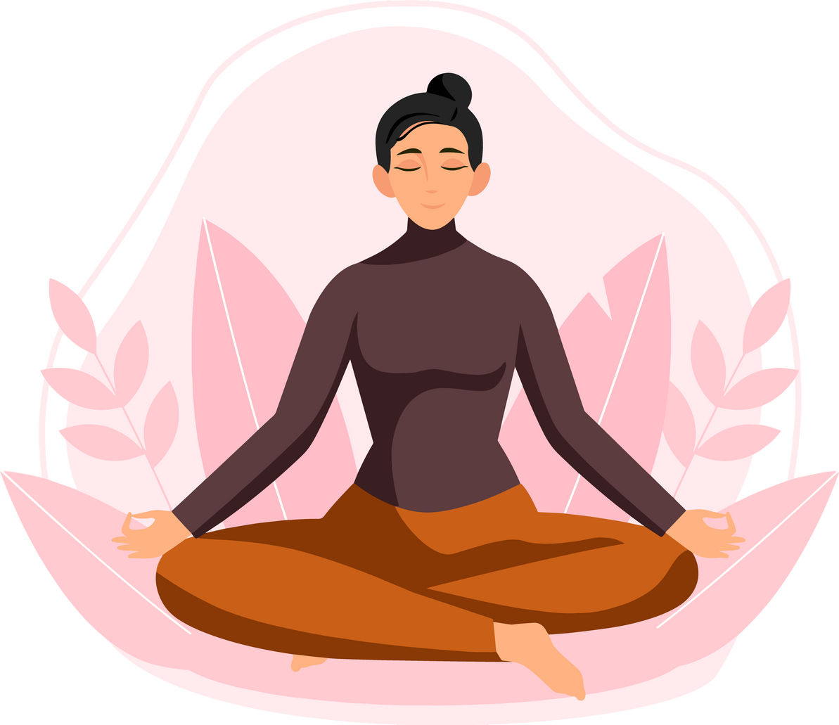 Meditating Woman Illustration