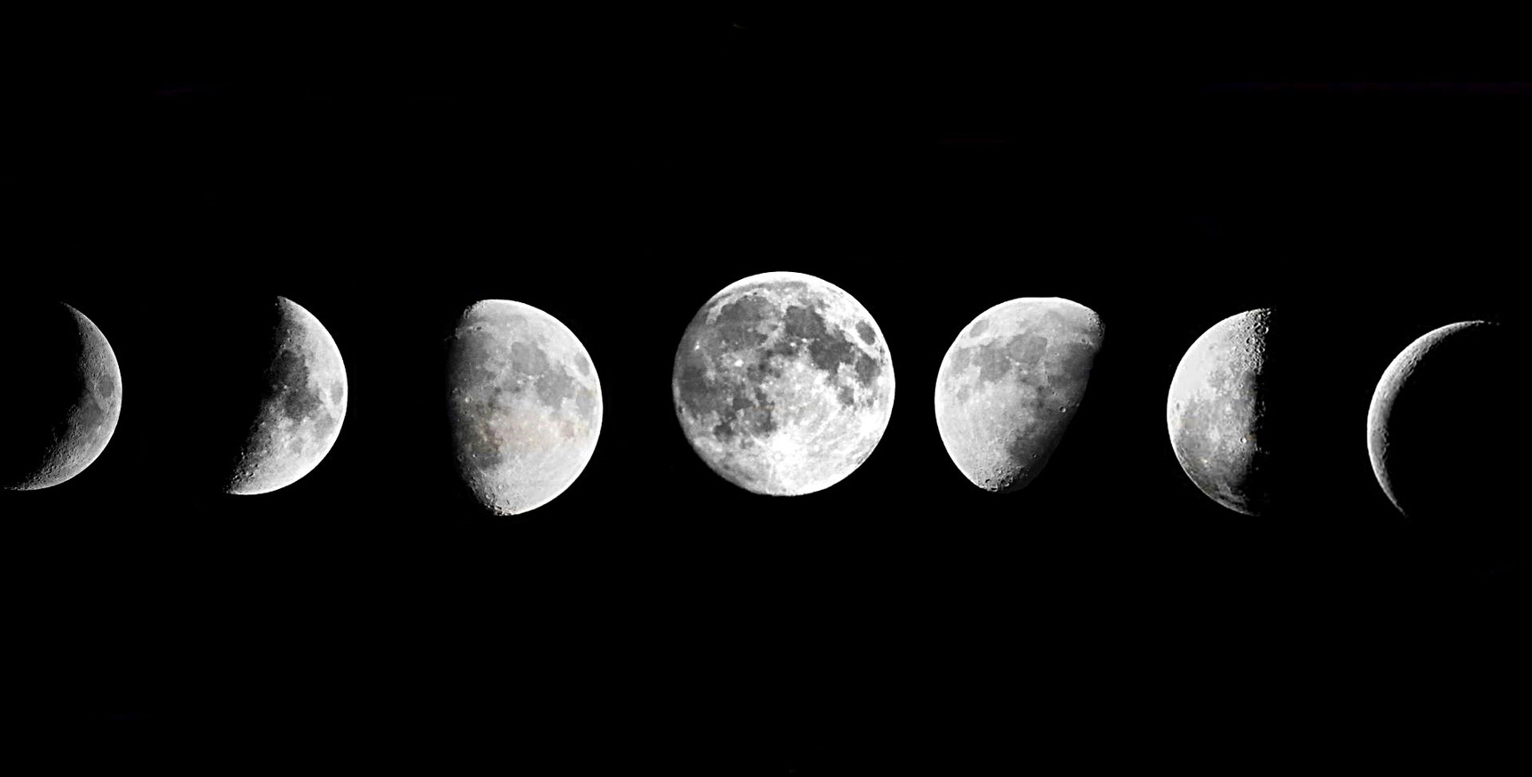 Moon Phases in Night Sky