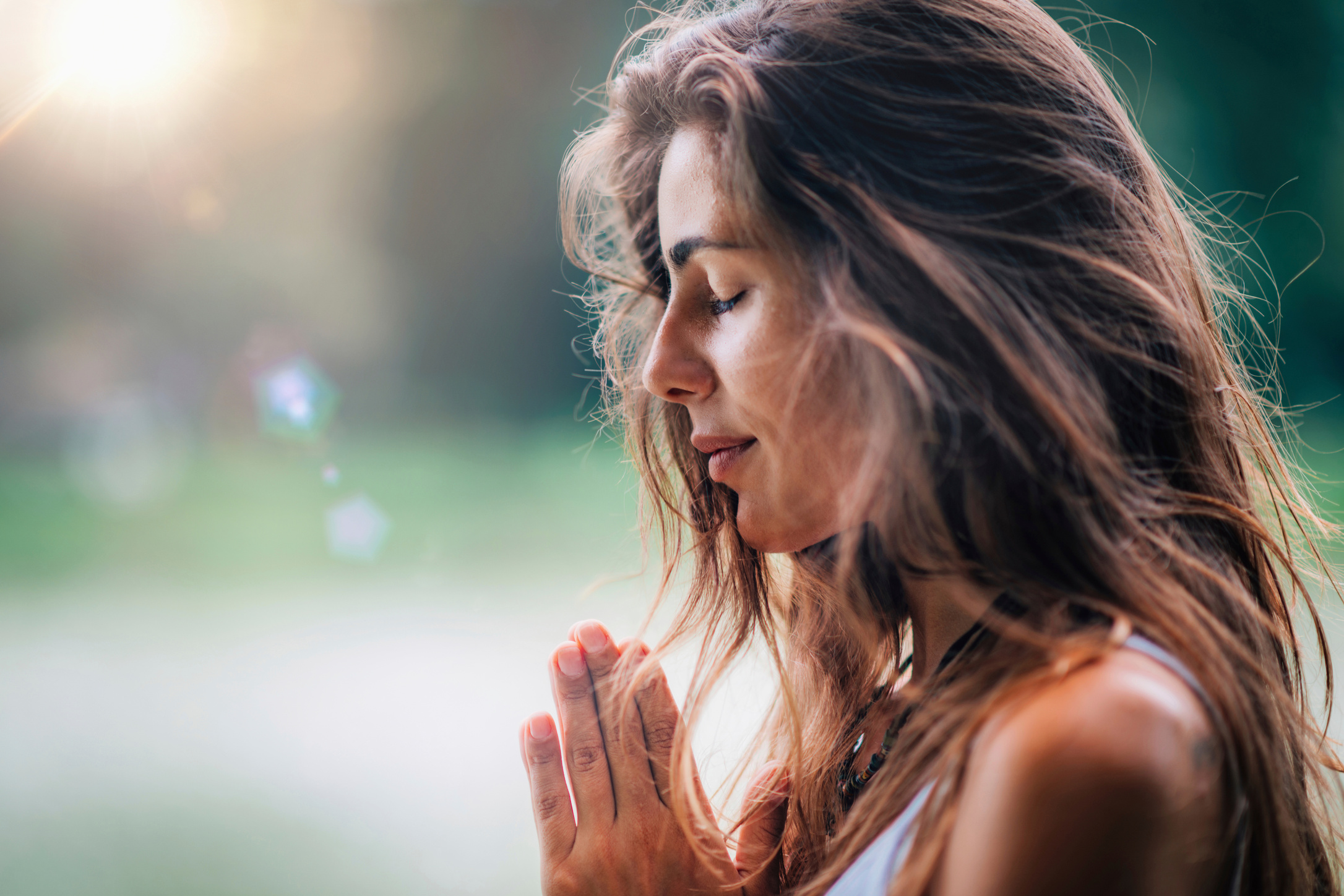 Woman meditating