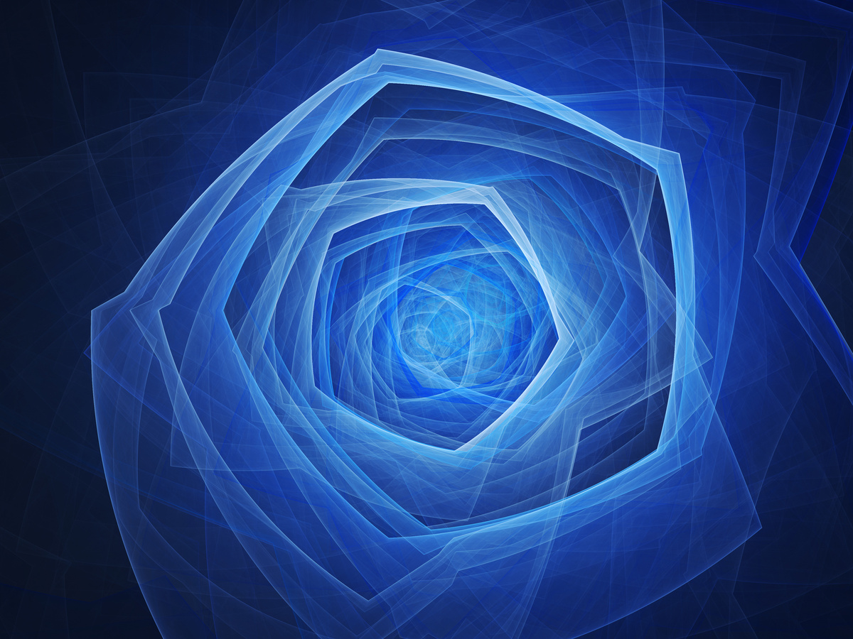 Blue technology spiral fractal