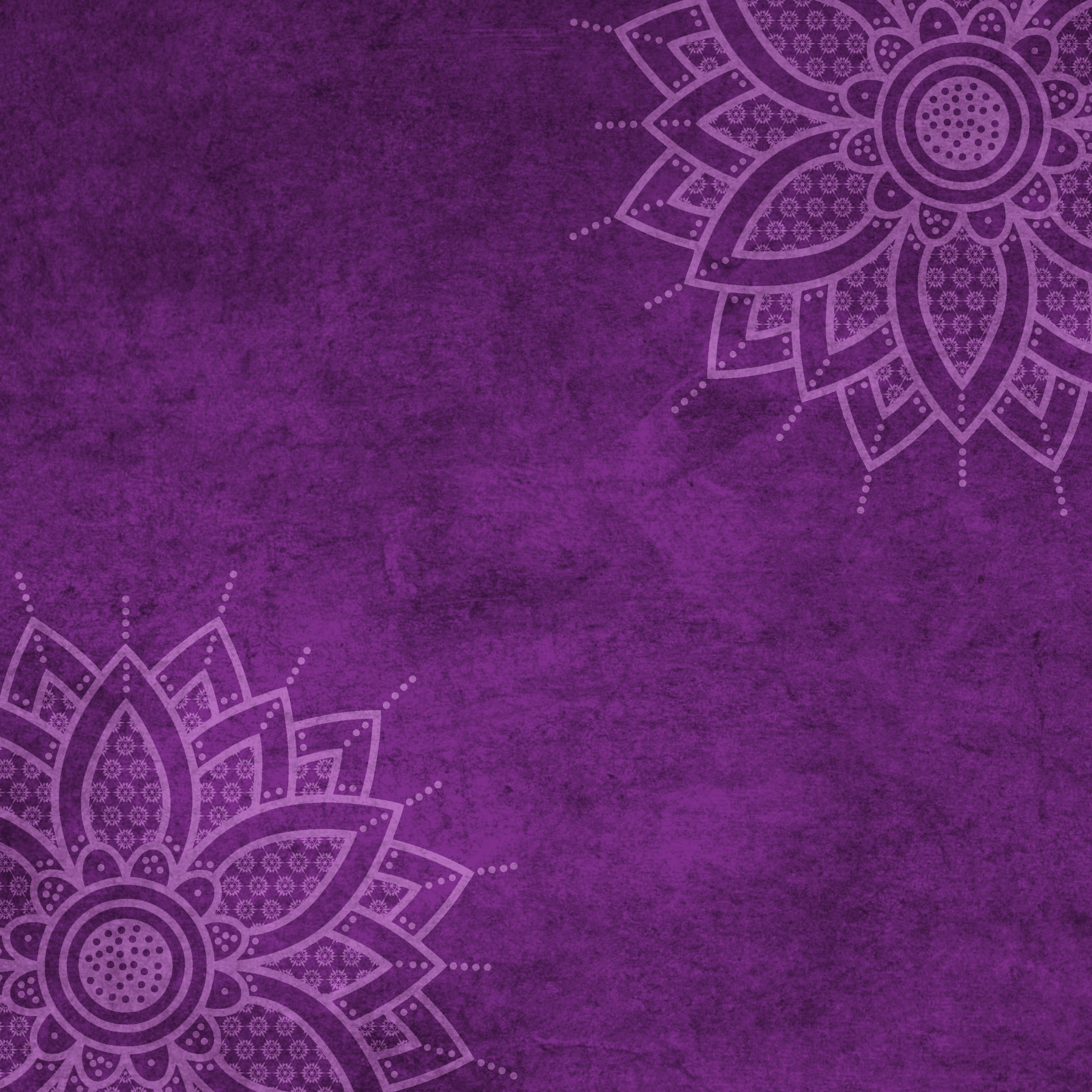 Mandala Flowers on Purple Background