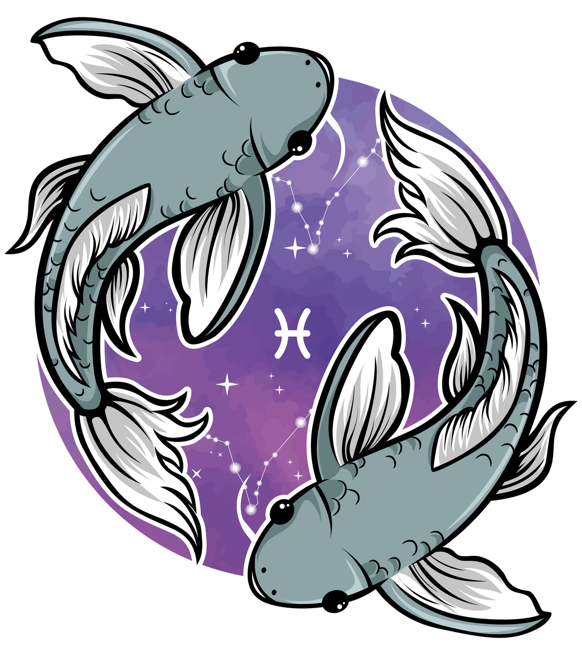 Pisces Zodiac Sign Illustration