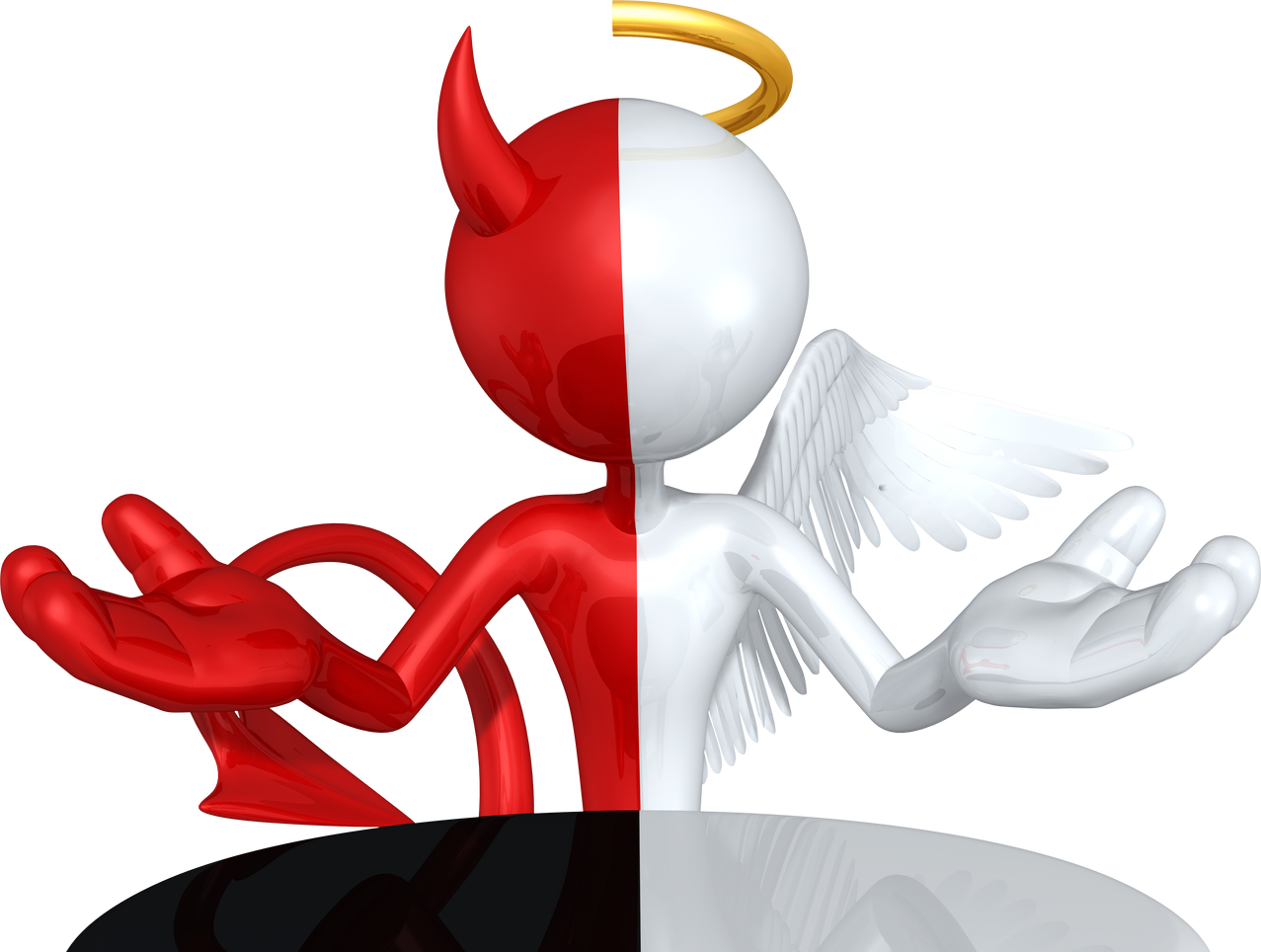 3D Rendering of Angel and Devil