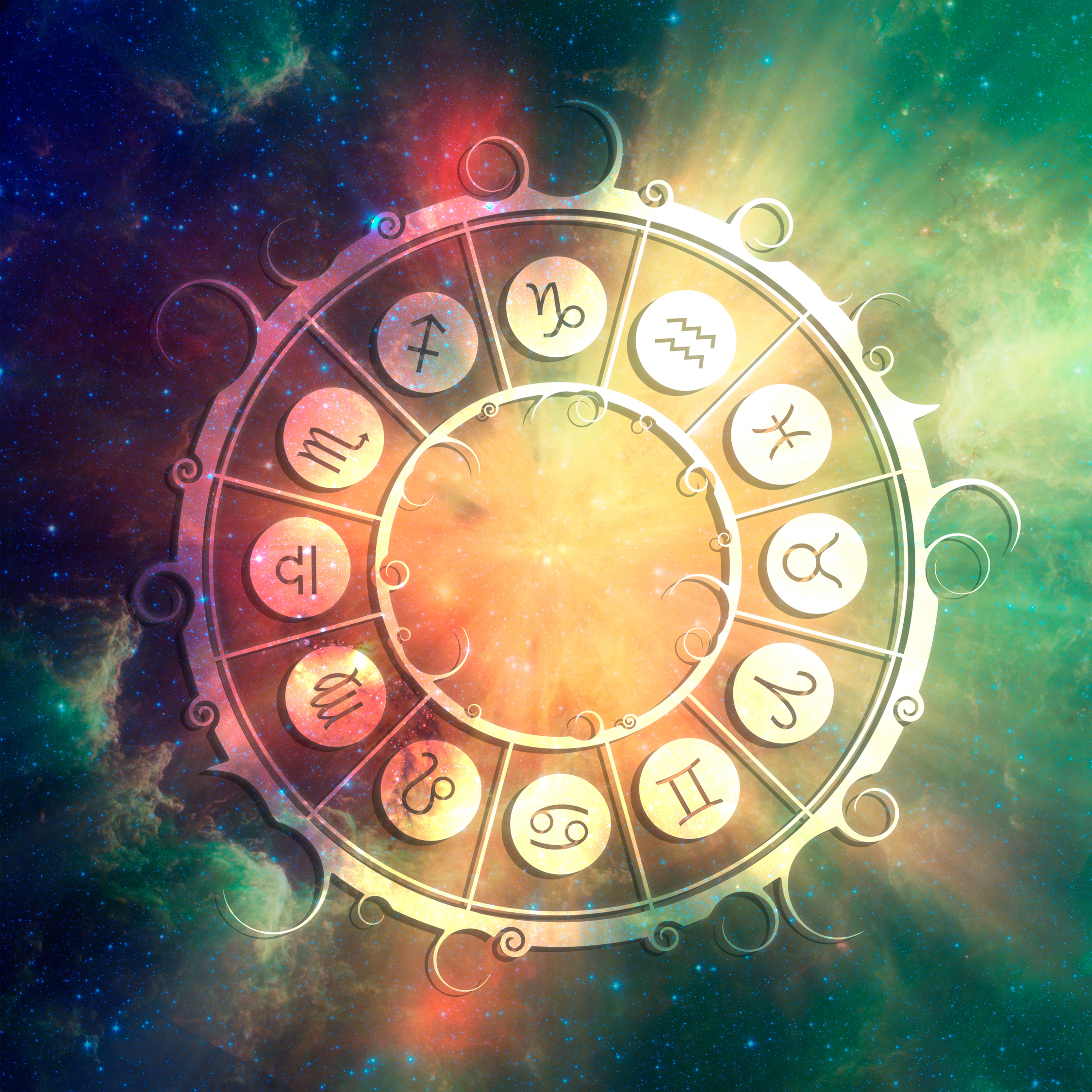 Astrology symbols in circle