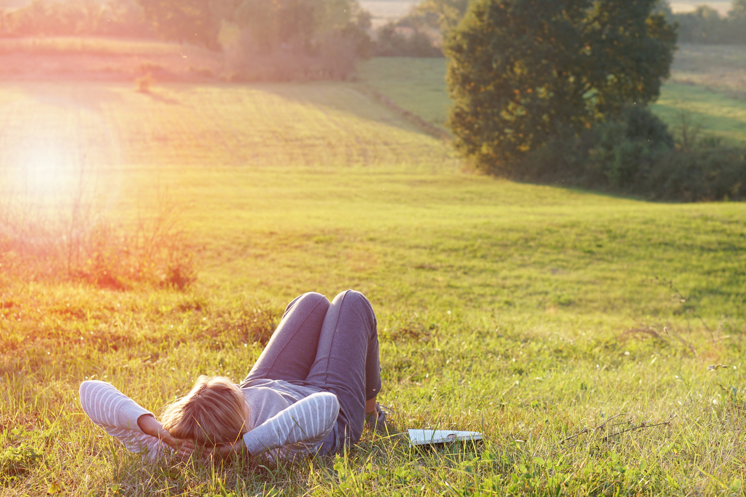 Resting woman in nature