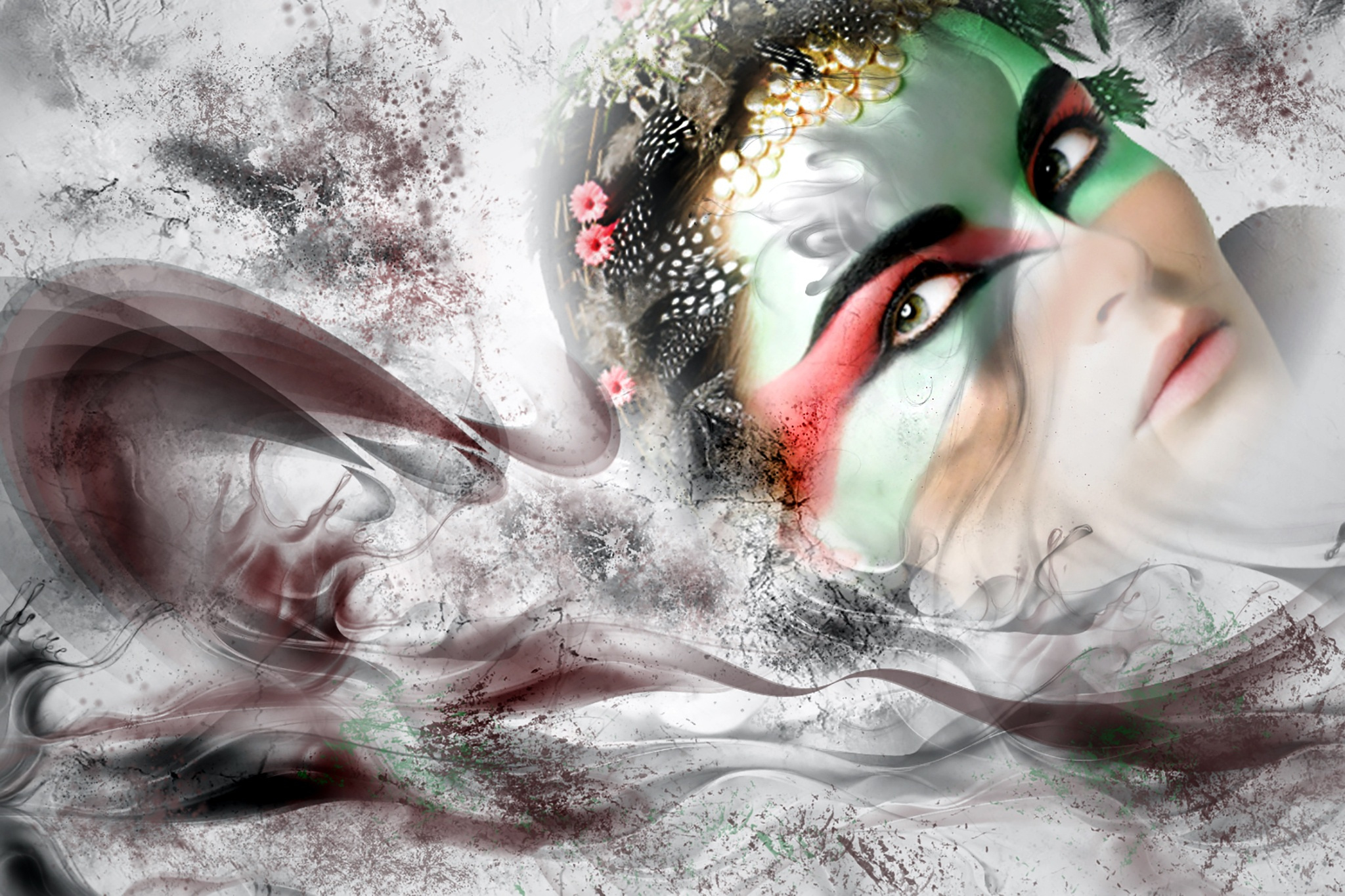 Abstract Illustration Of Multicolor Woman Face