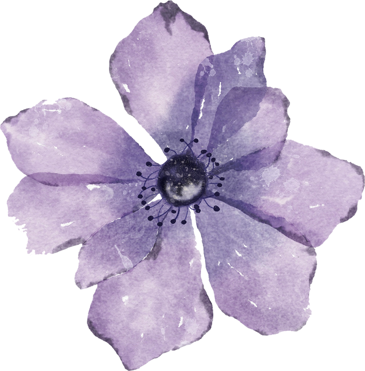 Purple Watercolor Flower