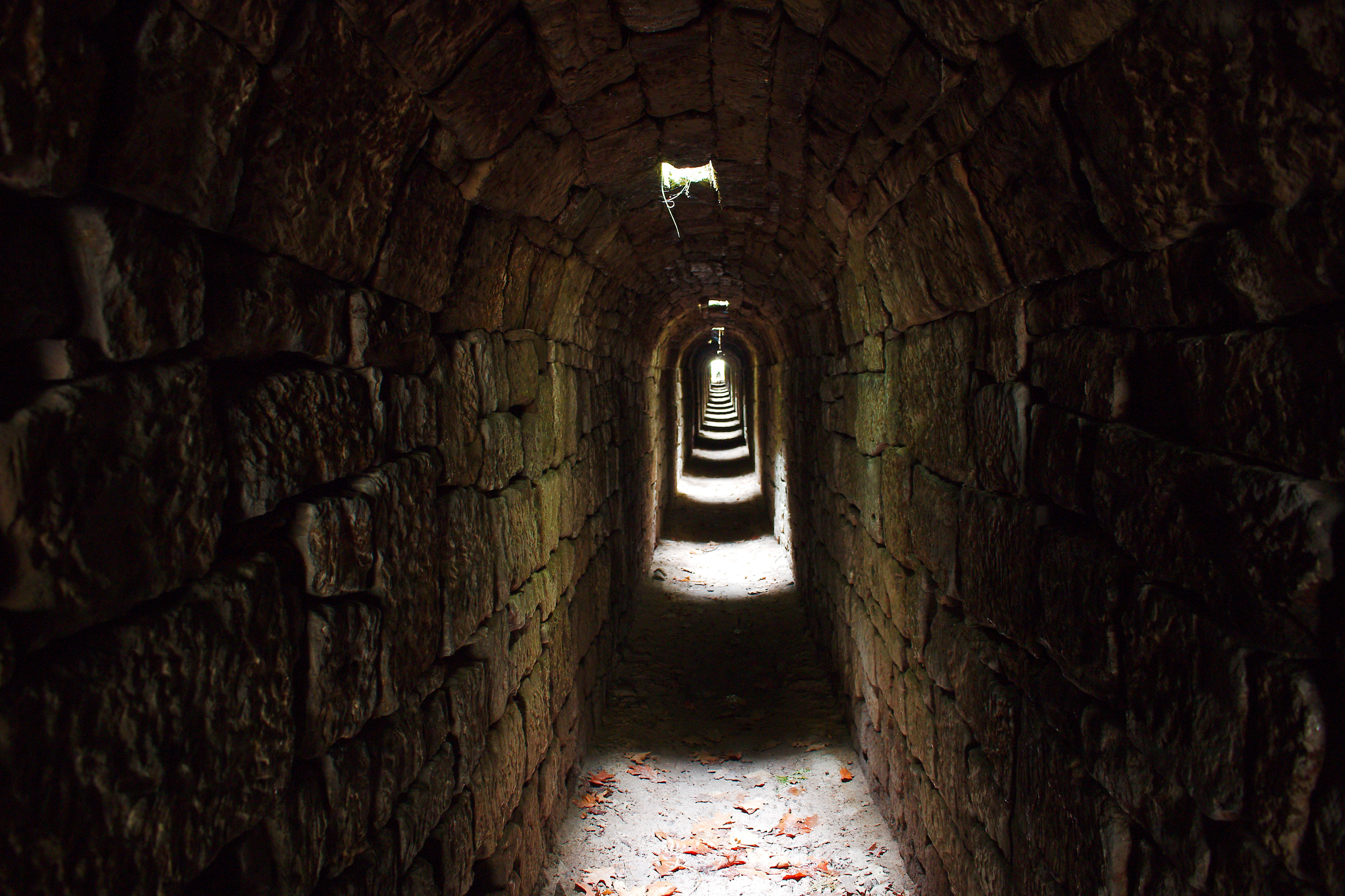 Dimly Lit Stone Tunnel