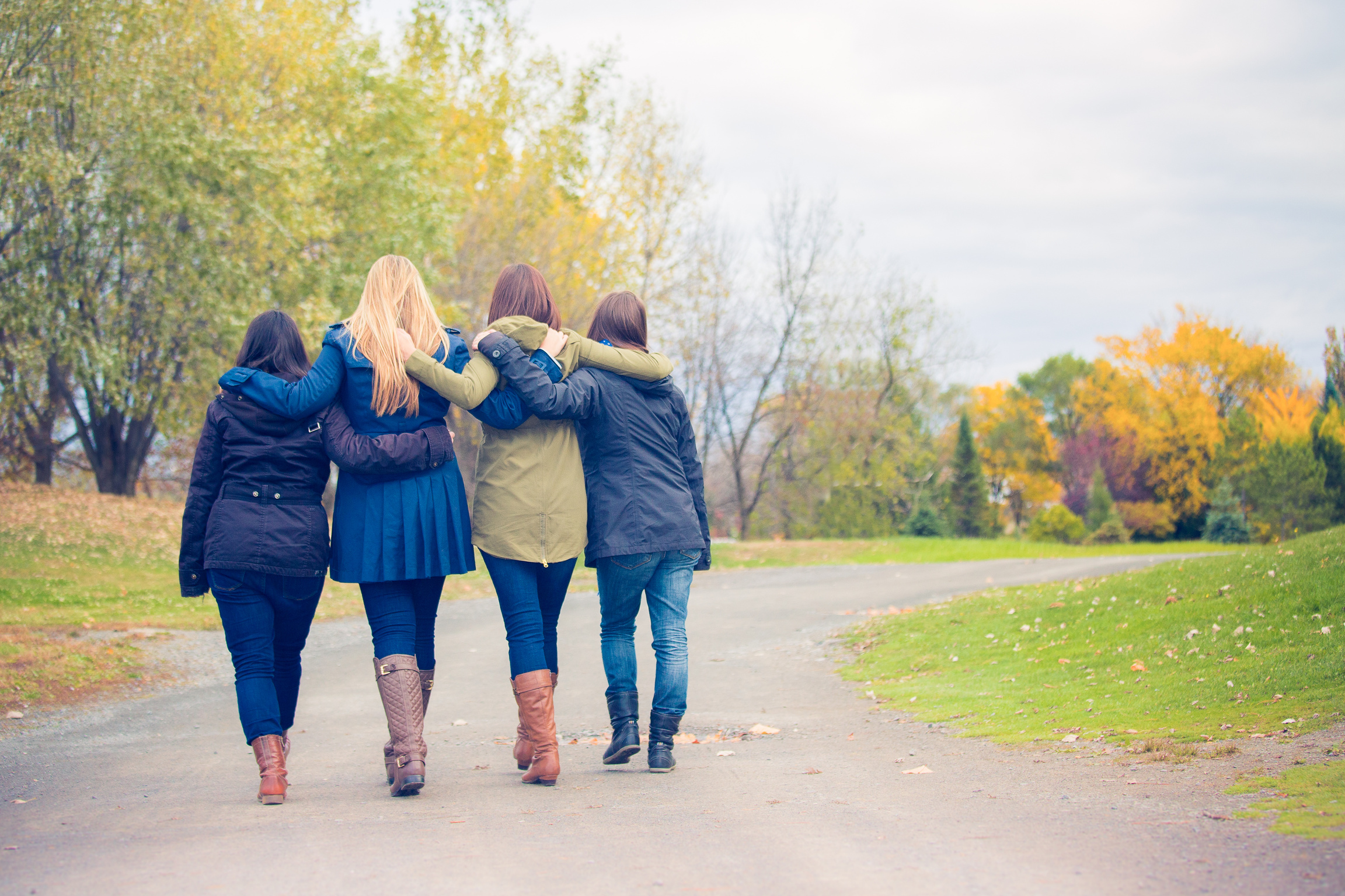 Friends walking together