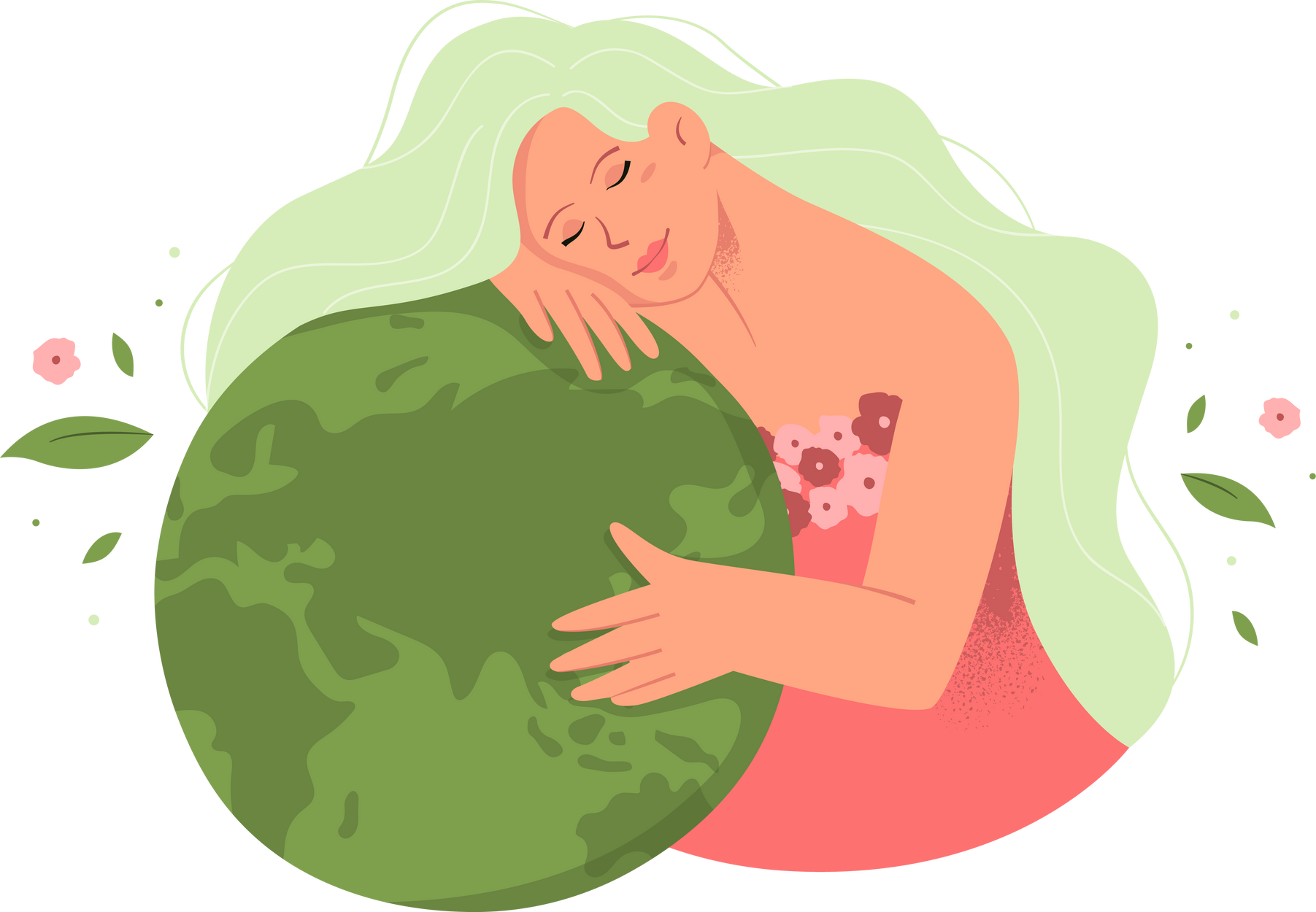 Mother Earth Concept In Flat Design