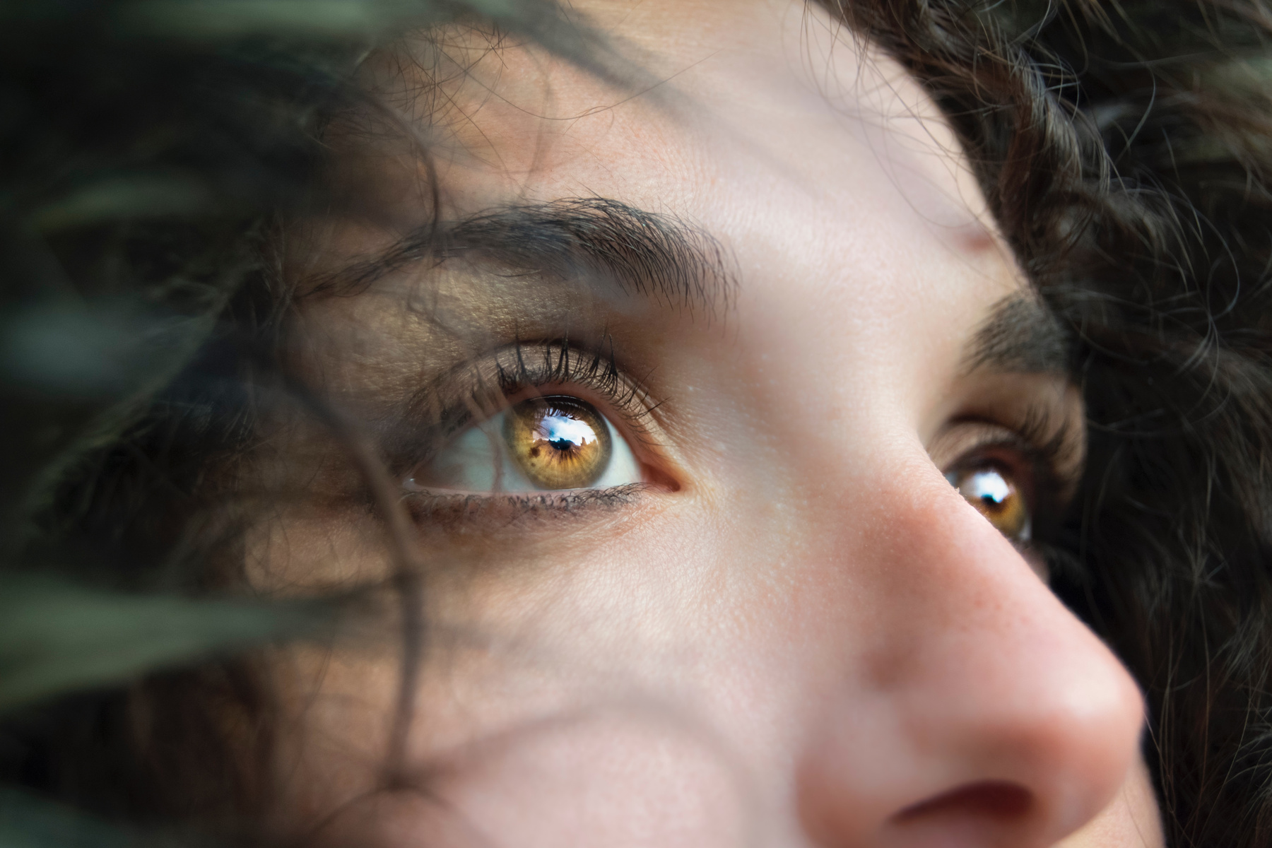 Woman with Clear Brown Eyes