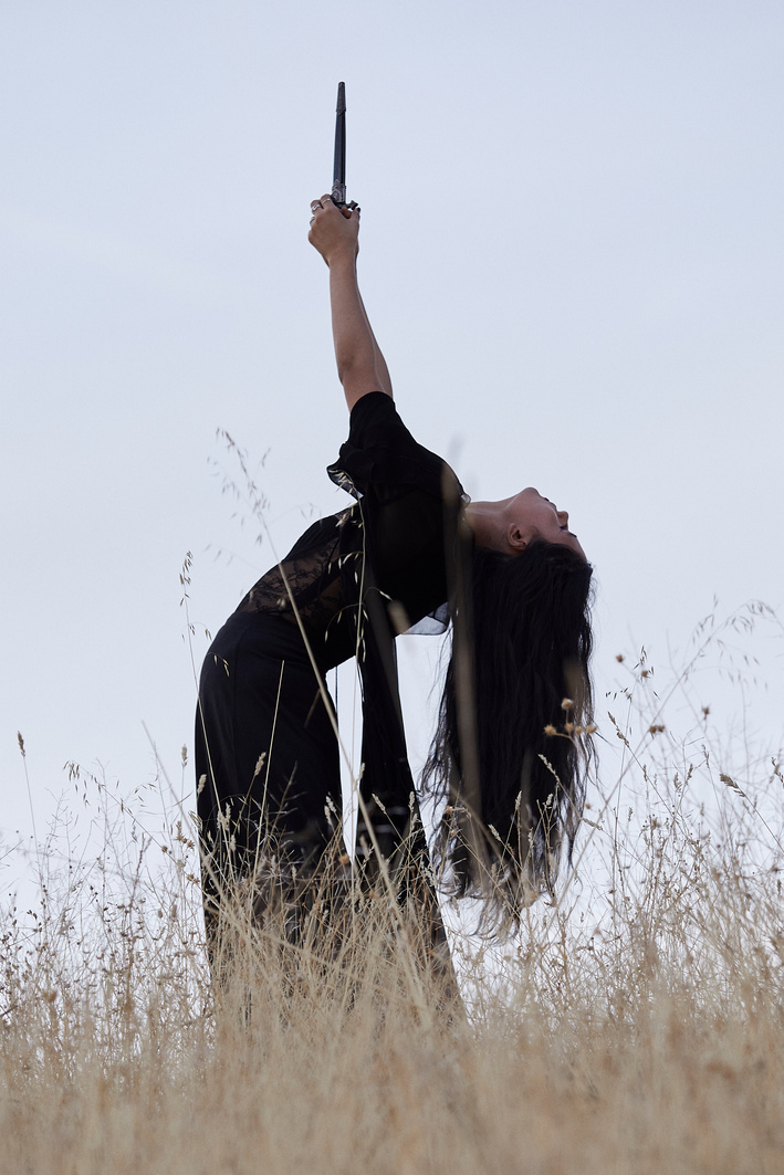 Witch Doing Ritual Outdoors