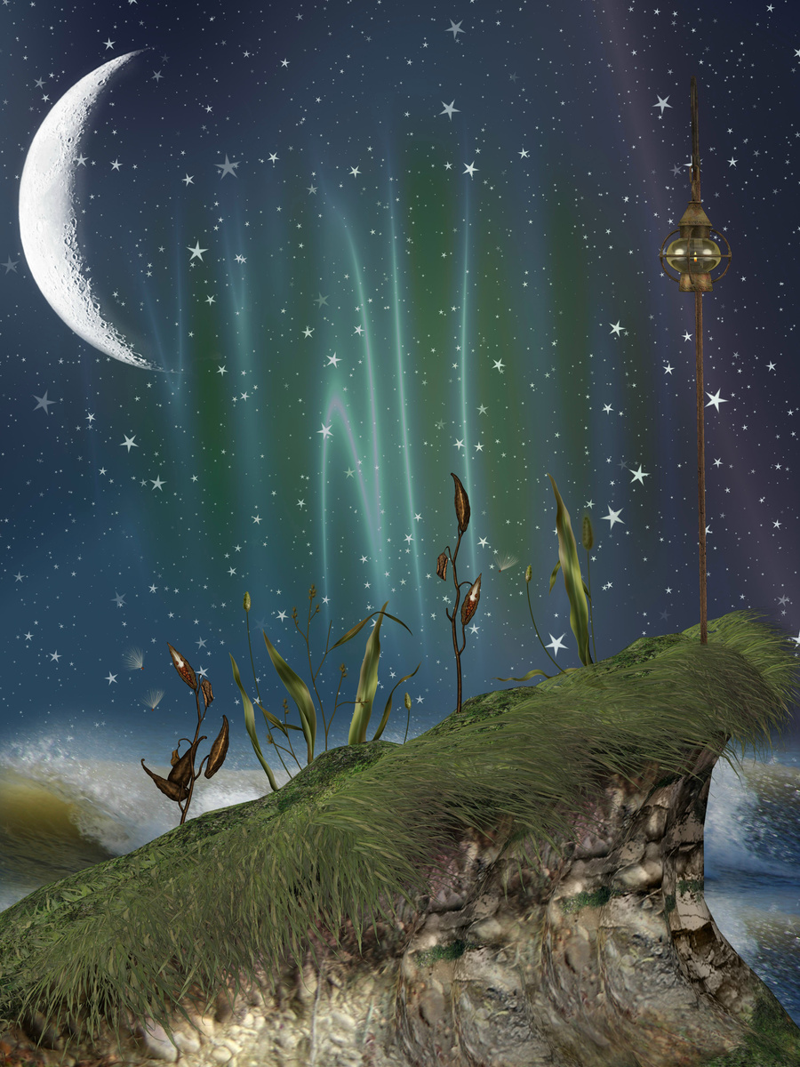 fantasy landscape in the nigth