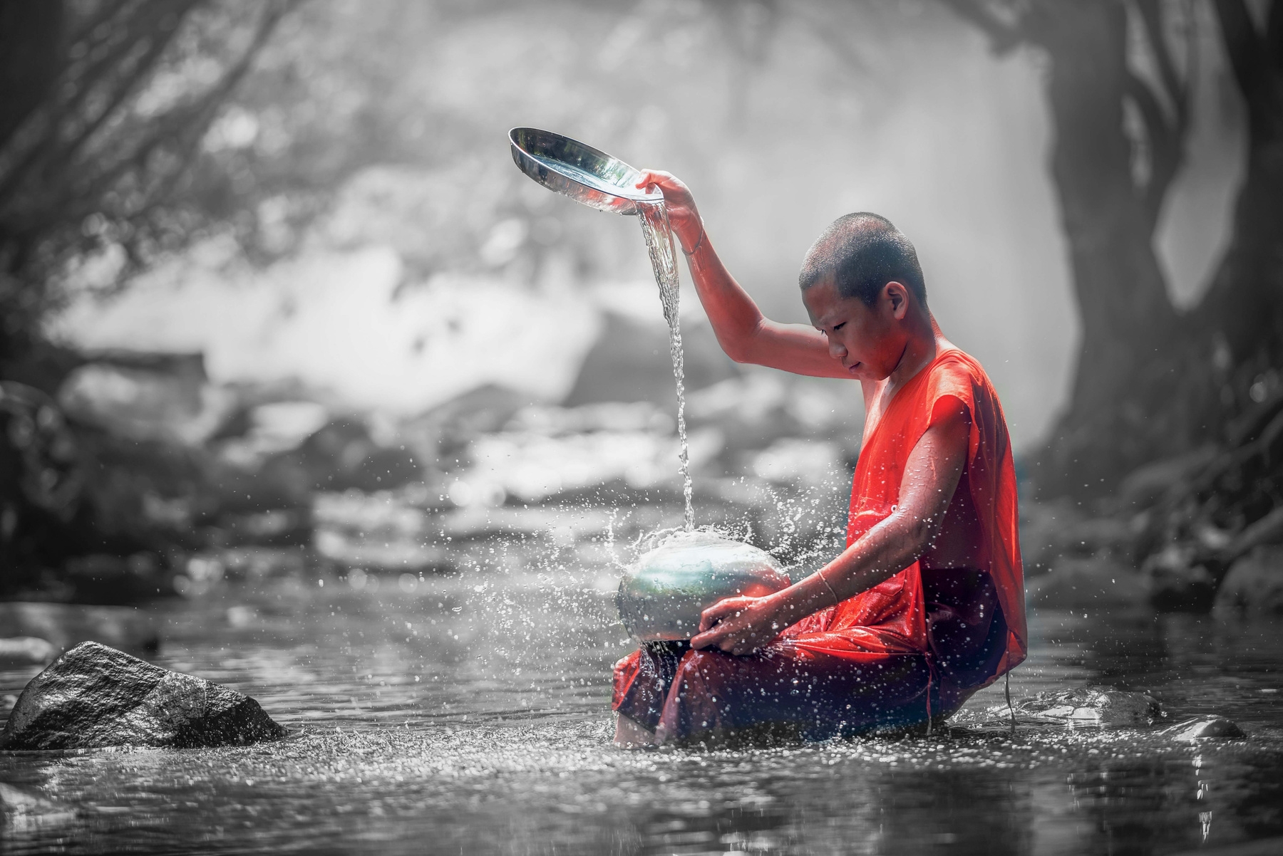 Buddhist Monk Meditating